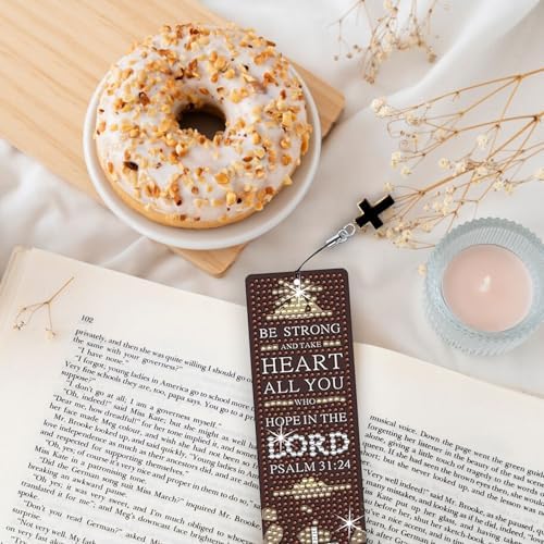 8PCS Diamond Painting Art Bookmarks,Cute Acrylic Bookmarks Crafts Kits Gifts with Pendants for Adult Women Book Lovers (Christian) - Image 6