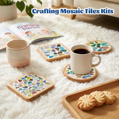 4 Sets DIY Mosaic Kits for Adults Mixed Color Mosaic Tiles for Crafts - Image 2