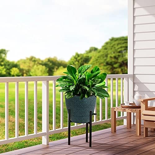 UOUZ 12 inch Large Self Watering Pots, Plastic Planters with 60oZ Removable Deep Reservoir and Multi Mesh Drainage Holes for Indoor Outdoor Garden Plants and Flowers, Black with Green Speckles - Image 7