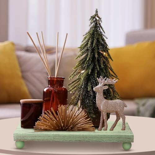 Amyhill Wood Pedestal Stand Riser Decor,Classic,Green,12 X 7 Inch - Image 7
