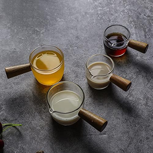Thickened Glass with Wooden Handle Espresso Cup Mini Milk Cup Espresso Cup (100ML) - Image 3