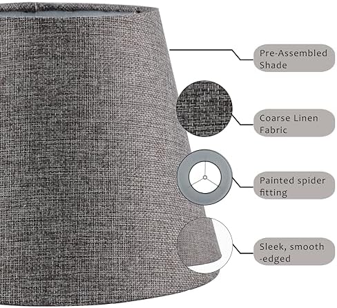 Set of 2 Medium Gray Spider Fitter Replacement Lamp Shades for Table Lamps - Image 5