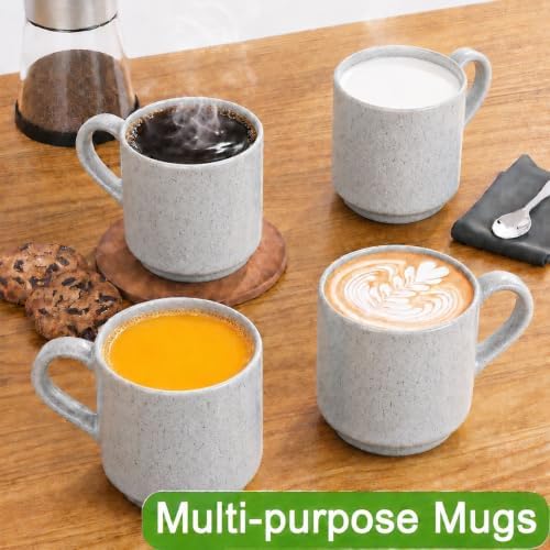 Pilnocok 8 oz Ceramic Small Mugs Set of 2, White - Image 3