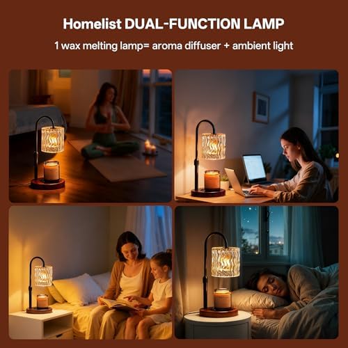 Homelist Candle Warmer Lamp Adjustable Height, with Timer & Dimmer, Black - Image 4