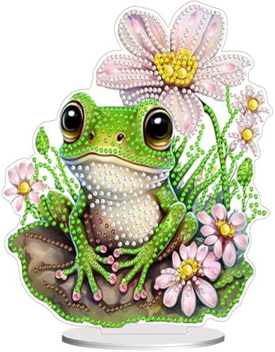 Diamond Painting Kits for Adults Beginners, 5D Full Drill Frog Crystal Art Desktop Ornament, DIY Single Sided Home Office Desk Decor, Creative Craft Gift Set with Tools by OFRKE