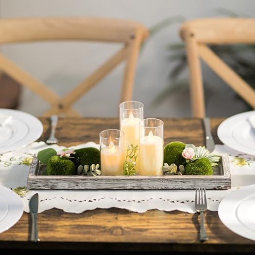Romadedi Rustic Whitewashed Wood Candle Tray, 15 x 5 in - Image 5