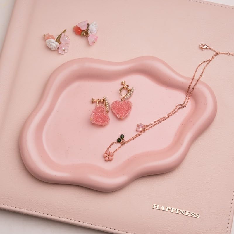 Lynagert Cloud Trinket Dish, Chubby Jewelry Tray, Ceramic Jewelry Ring Trinket Dish for Rings Earrings Necklace Organizer, Mother's Day Thanksgiving Christmas Birthday Bridesmaid Gifts (Pink) - Image 6