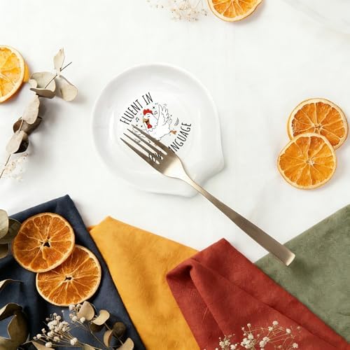 Funny Rooster Coffee Spoon Rest, Ceramic Coffee Spoon Holder for Coffee Lovers Friends Birthday Christmas Housewarming Gift, Cute Small Spoon Rest Kitchen Counter Coffee Bar Station Accessories Decor - Image 6