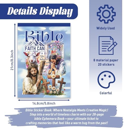Inspirational Bible Verse Stickers Book, 28 Pages 353 Pcs Religious Scripture Stickers for Women and Adults Bible Journaling and Water Bottle - Image 6