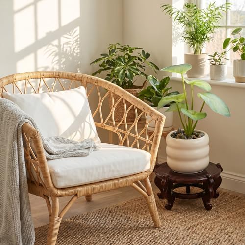 2 Pcs Wooden Plant Stands Chinese Plant Stand Indoor Oriental Display Base for Vase Fishbowl Flower Pot Lamp Redwood Vintage Rack Decor 6.5x3.35 Inch - Image 6