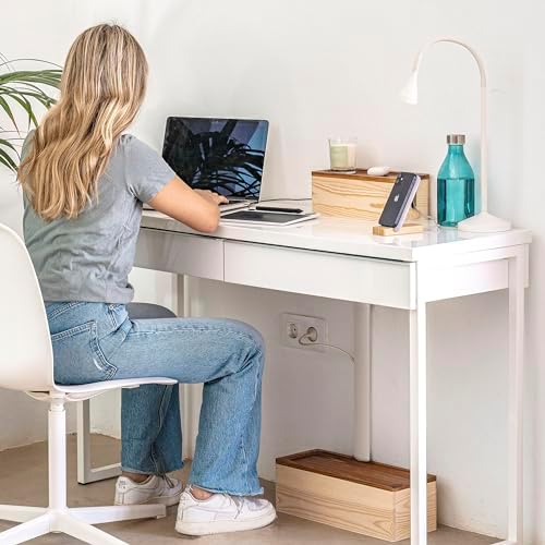NATURE SUPPLIES Set of Two Natural Wood Cable Management Box, Large and Medium Cord Organizer to Hide Wires and Power Strips for TV, Desk, Computer, Router, Cable Storage and Cord Organization - Image 4