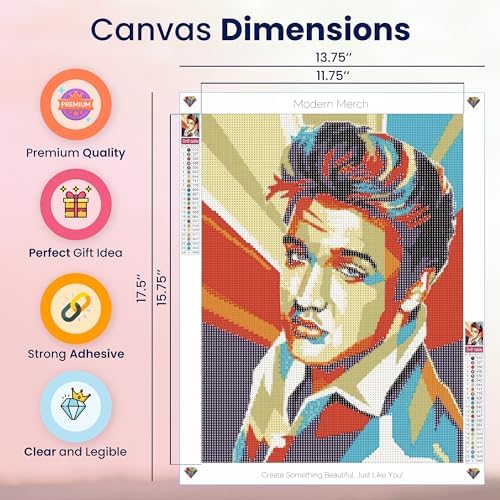 King of Rock and Roll 5D Diamond Art Painting Kit Full Round Drill 12x16 - Image 4