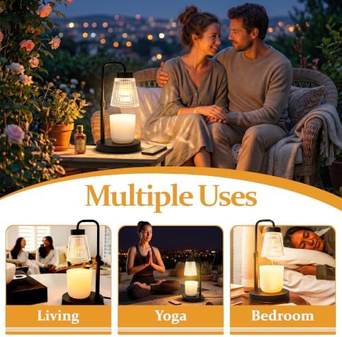 Candle Warmer Lamp with Timer & Wireless Remote Control – Dimmable 4-Level Adjustable Height Electric Wax Melt Warmer, Flameless Jar Light for Modern Minimalist Home Decor - Image 5