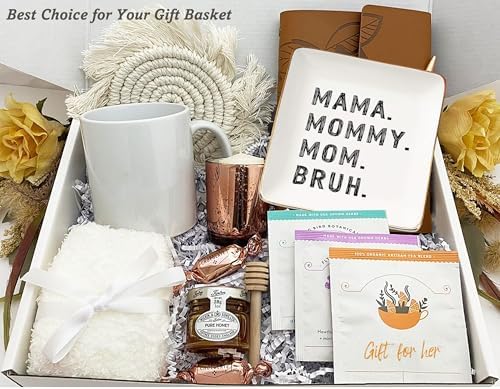 Mother's Day,Birthday,Thanksgiving,New Year,Christmas Gifts for Mother,Funny Mom Gift from Daughter Son,Best Friend Mother-Ceramic Jewelry Tray Trinket Holder Ring Dish-Mama Mommy Mom Bruh - Image 6