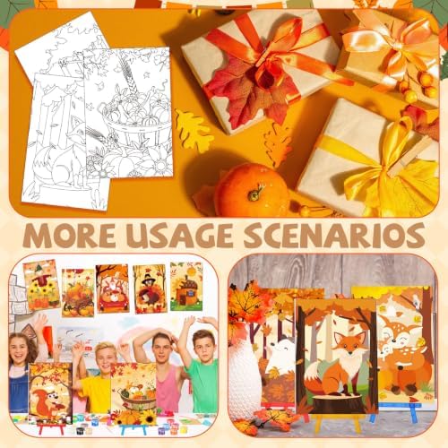Blosssound 10 Set Fall Pre Printed Canvas For Painting Autumn Canvas 5x7" - Image 6