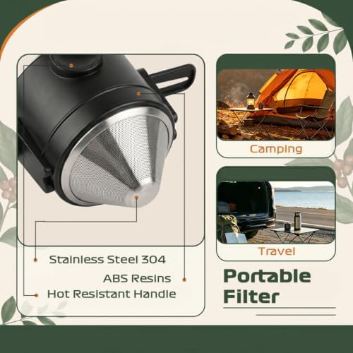 Pour Over Coffee Dripper Foldable,Stainless Steel Coffee Filter,Metal Mesh Coffee Filters Reusable,Backpacking Manual Coffee Maker Single Cup Portable - Image 5