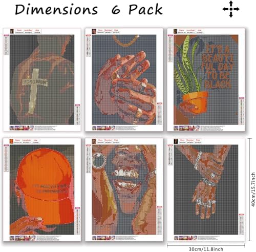 6pack Black Culture & Faith Art Diamond Art Kits，Diamond Painting Kit - Image 5