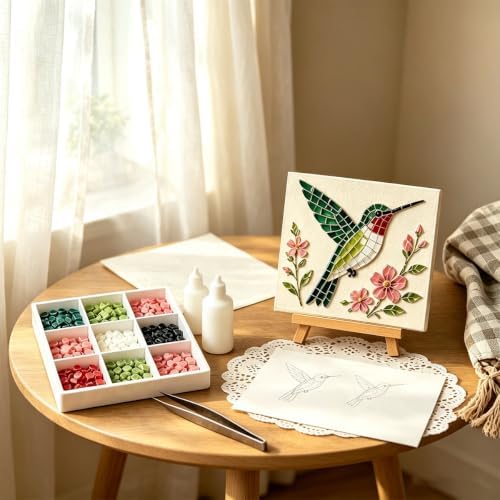 Garden Flowerpot Mosaic Art Kit Floral,Mosaic Art Kits for Adults，Style A - Image 3