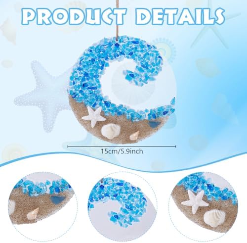 WEBEEDY DIY Sea Glass Suncatcher Ornament Ocean Crashing Wave Beach Ornament Handmade Ocean Sea Glass Resin Hanging Kit with Instruction for Adults Beginners Home Decor Beach Lovers Art Project - Image 3