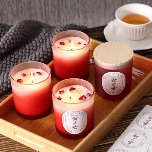 REISEN 12 Pcs 10oz Gradient Red Candle Jars for Candle Making Kit - Image 4