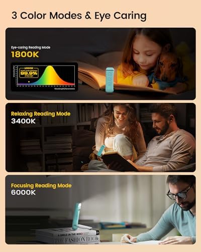 Glocusent USB Rechargeable Book Light for Reading in Bed, LED Reading Light - Image 4