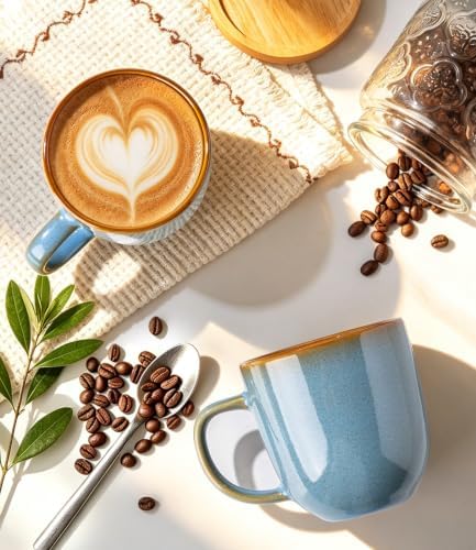 LERATIO Ceramic Coffee Mugs Set of 6,12oz Handmade Coffee Mugs Set - Image 3