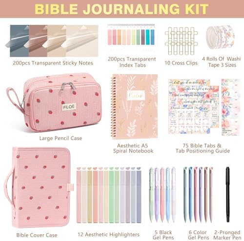 Bible Study Supplies Journaling Annotation Kit w/Bible Cover Case for Women - Image 2