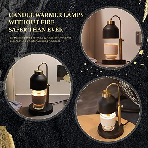 AIKUT Candle Warmer Lamp, 2 Bulbs, Timer & Dimmer, Height Adjustable, Compatible with Large Yankee Candle Jars, 3 Wick Candles, 110-120v, Black - Image 3