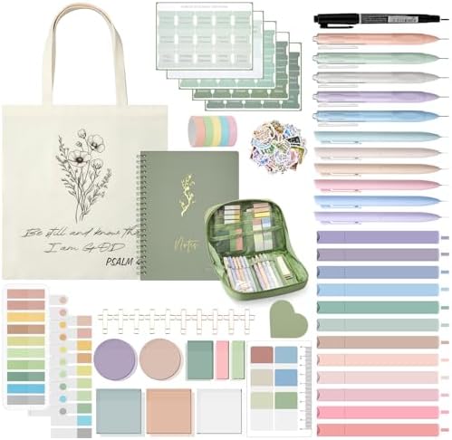 Jutom 110 Pcs Bible Journaling Supplies Bible Study Kit,Green by Jutom