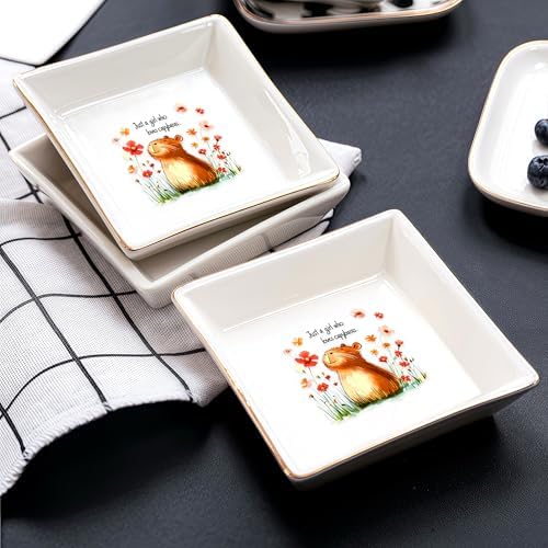 Capybara Jewelry Ring Holder Dish Tray, Gifts For Women Teens Girls, Capybara Lovers Themed Stuff Things Decor Merch,Home Room Ring Earrings Necklace Organizer Holder! - Image 4