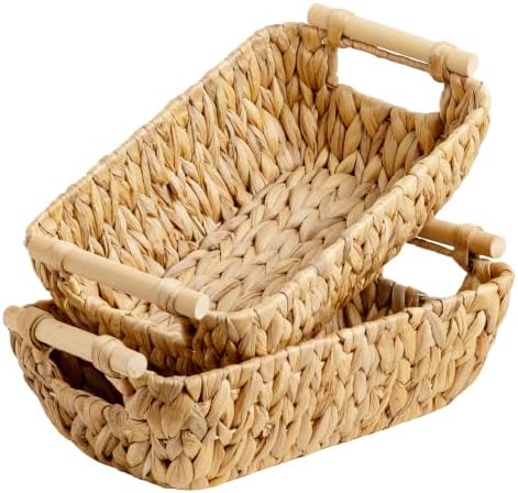 StorageWorks Small Storage Basket, Water Hyacinth Woven Basket for Gifts by StorageWorks