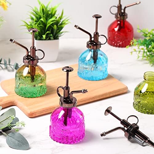 8 Pcs Glass Plant Mister Spray Bottle 200ml Vintage Plant Spritzer Multicolor Succulent Watering Bottle Watering Can 6.4'' with Plastic Top Pumps for Indoor Outdoor Succulents Garden Plants (Bronze) - Image 5
