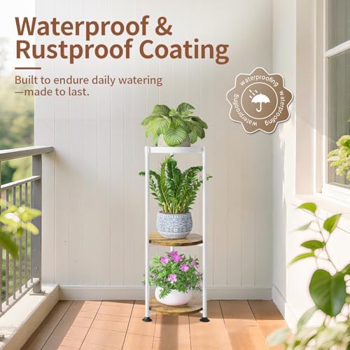 LASZOLA Plant Stand Tall Flower Holder for Indoor Corner, 3 Tier White - Image 6