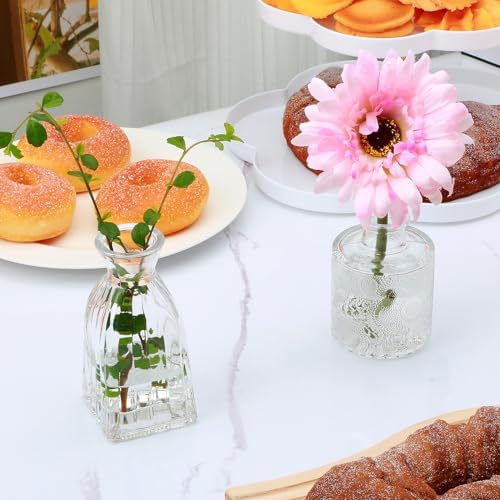 Glass Bud Vases Set of 4, Small Flower Vases for Wedding Centerpiece - Image 4