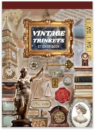Bomichi Vintage Sticker Book, 30 Sheets 308 Pcs Aesthetics Stickers for Journaling Scrapbooking Bullet Journals Planners Letter Card Making by Bomichi
