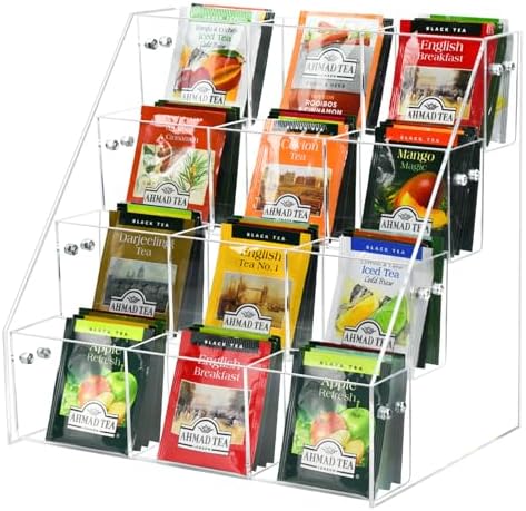 Tea Bag Organizer, Acrylic Tea Holder Storage Rack, Assembly Required by Wuudy