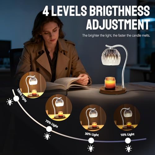 GEEZO Fragrance Candle Warmer Lamp，Electric Candle Warmer with Timer & Dimmer，Mom Christmas Birthday Gifts for Women, House Warming Gifts New Home Bedroom Decor - Image 4
