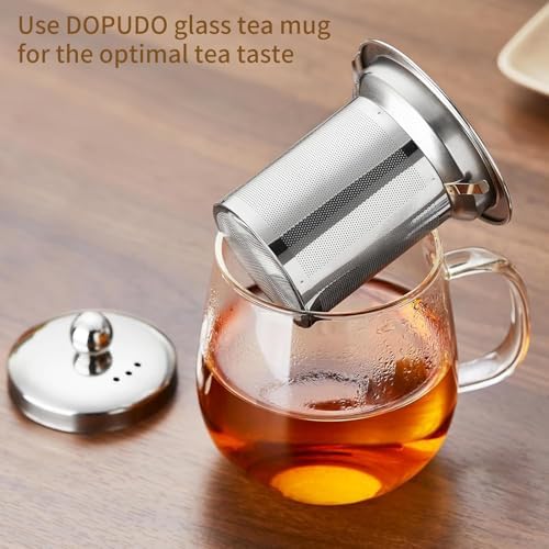 DOPUDO Glass Tea Cup with Infuser and Lid, 34oz/1000ml Large Borosilicate Teacup, Clear Mug for Loose Leaf Blooming Tea, Dishwasher Safe - Tea Maker Gift for Birthday - Image 3