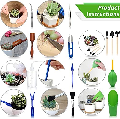 Succulent Tools, Mini Garden Tool Set, Transplanting Tools Set, Succulent Care kit for Succulent Miniature Gardening Plant, Multi, 13 Pcs - Image 3