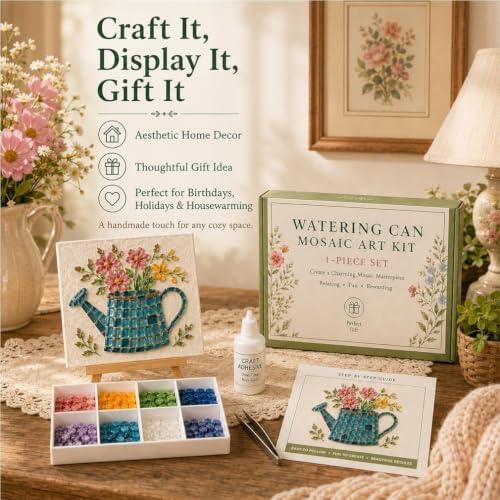 Cottage Garden Mosaic DIY Kit – Watering Can Mosaic Art Kit，Hummingbirds - Image 3