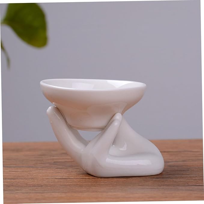 2 Sets Ceramic Tea Strainer with Ergonomic Handle White Tea Infuser and Creative Design