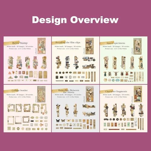 180 Pcs Vintage Ephemera Stickers for Scrapbooking - Image 4