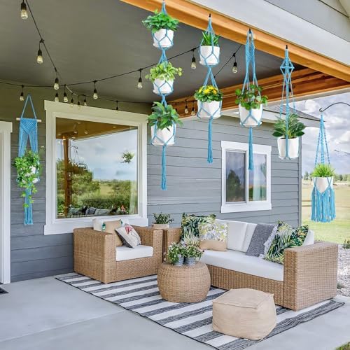 SFENNGPET Macrame Plant Hangers, 6Pack Hanging Planters for Indoor Plants - Image 4