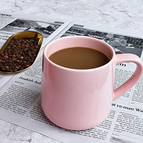 Bosmarlin Large Glossy Ceramic Coffee Mug, Pink Tea Cup for Office and Home, 18 oz, Suitable for Dishwasher and Microwave, 1 Pack (Pink) - Image 4