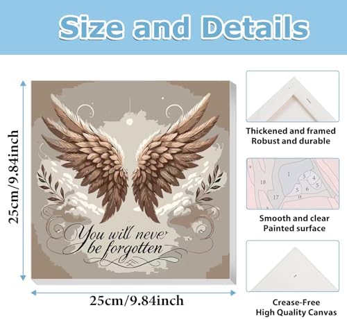Paint by Numbers Kit for Adults Beginner, Wing Paint by Numbers 10x10 Inch - Image 3