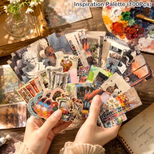 400 Pcs Vintage 4 Themes Scrapbook Paper Pack - Image 5