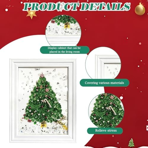 CIYOJA Sea Glass Christmas Tree Craft Kit for Adults: Resin & Mosaic Art Kit with Frame Sea Crushed Glass, Holiday Resin Kit for Handmade Christmas Decorations & Gifts, Beginner-Friendly Home Décor - Image 5