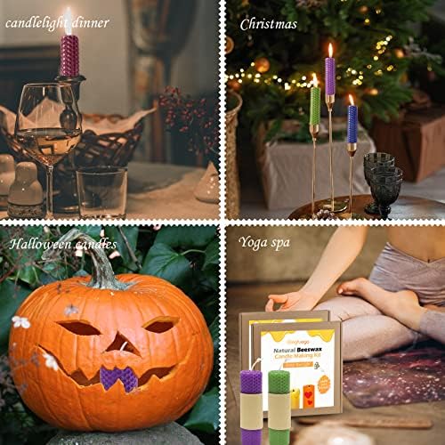 Bingfuego Beeswax Candle Making Kit for Beginners-12 Beeswax Sheets for Candle Making Rolling Kits, Natural Beeswax Candle Making Kit (Bright Color, 8 x 8 inch) - Image 3