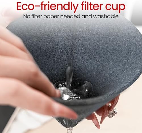 Reusable Drip Ceramic Coffee Filter With Premium Bamboo Tray, High Temperature Resistant, No Paper Pour Over Coffee Makers, Large Capacity for Home-Office-Travel Coffee Brewing - Image 2