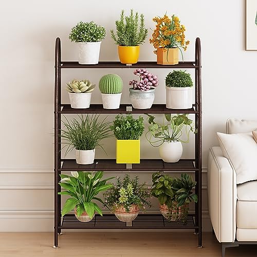 SORCEDAS Plant Stand Outdoor Indoor 4 Tier Metal Corner Flower Shelf - Image 2